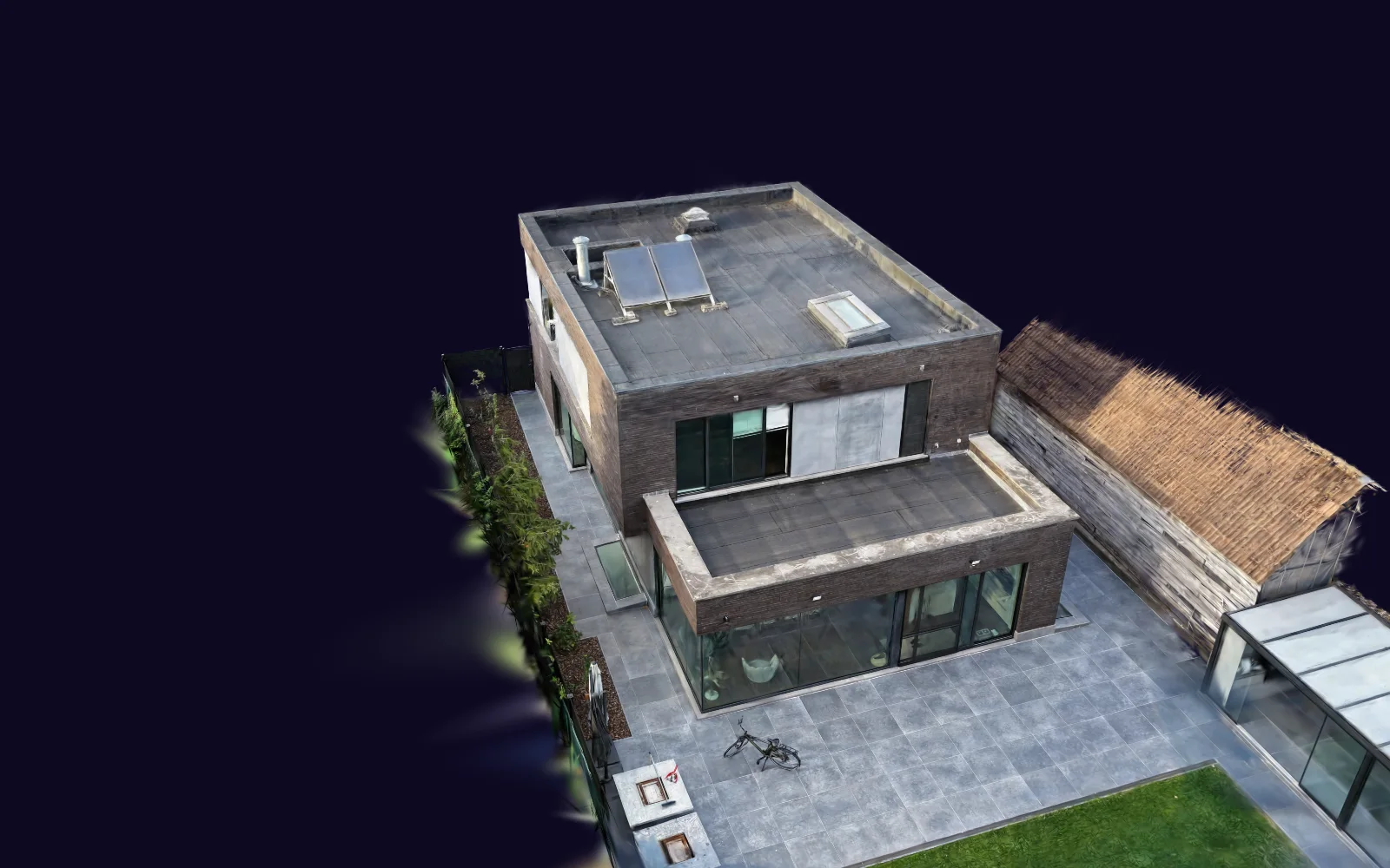 Render uit het 3D-model van de woning met tuin